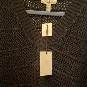 H by Halston Black  V-Neck Sweater